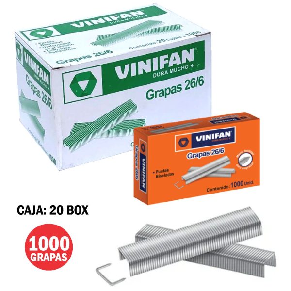 GRAPAS VINIFAN 26/6 X 1000/BOX por 20 Cajitas