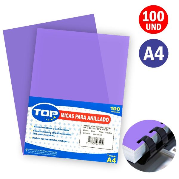 MICA CATEDRAL TOP A-4 LILA/PAQ X 100 UND
