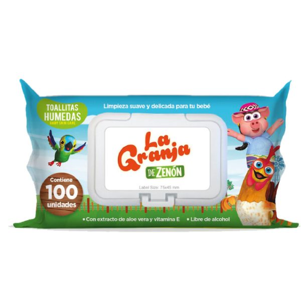 TOALLITAS HUMEDAS X100 PZS LA GRANJA DE ZENON 100 PCS /GO TO MARKET
