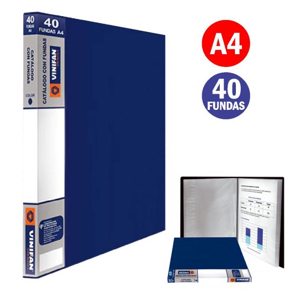 CATALOGO A4 X 40 FUNDAS VINIFAN AZU/UND