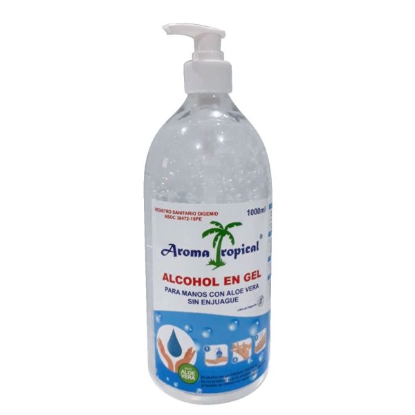 ALCOHOL EN GEL AROMA TROPICAL 1LTRO CON ALOE VERA