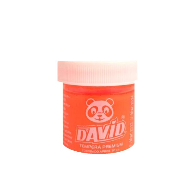 TEMPERA DAVID NEON 30cc NARANJA