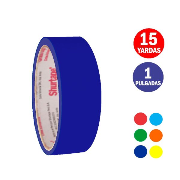 MASKING SHURTAPE DE COLORES SURTIDOS 1" X15YD