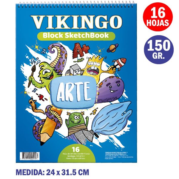 Block SKETCHBOOK BLANCO 150grs X16h VIKINGO 24*31,5cm