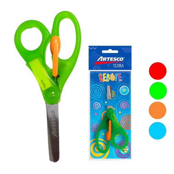 TIJERA ESCOLAR ARTESCO NARANJA CON REBOTE