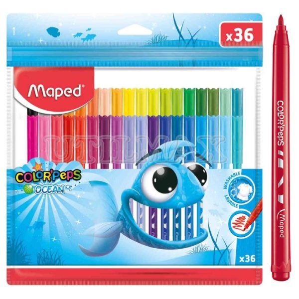 PLUMONES MAPED ROTULADORES OCEAN X 36 FUNDA PLASTICA
