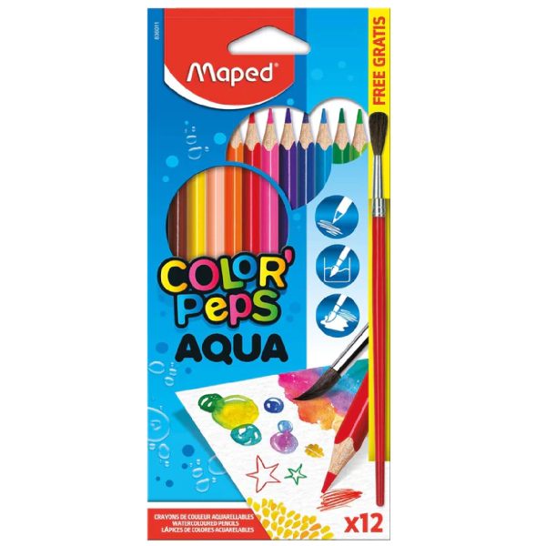 COLORES MAPED AQUA X 12 + PINCEL