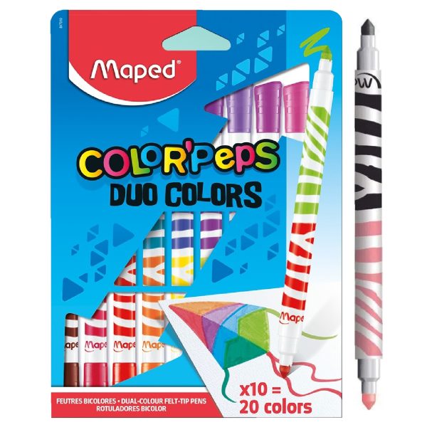PLUMONES MAPED COLOR'PEPS DUO X 10 COLORES