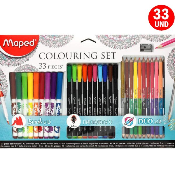 SET ROTULADORES GRAPH´PEPS MAPED KIT 33 PIEZAS/UND.