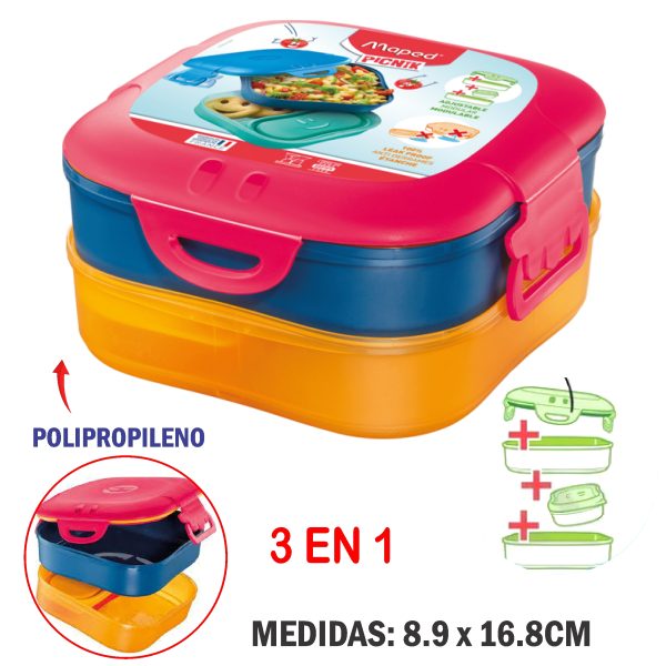 TAPER MAPED CONTENEDOR CONCEPTO KIDS FIGURATIVO 3 EN 1 ROSA