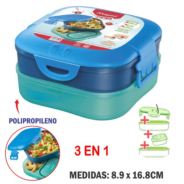 TAPER MAPED CONTENEDOR CONCEPTO KIDS FIGURATIVO 3 EN 1 AZUL
