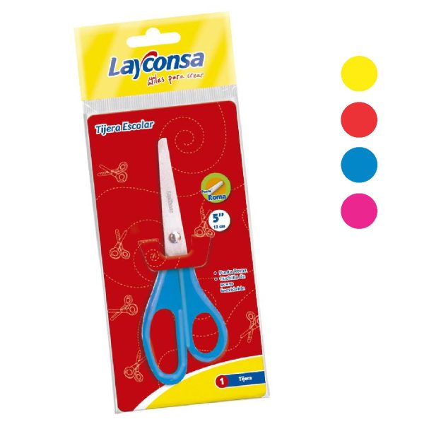 Tijera escolar layconsa 5" - 13cm Colores surtidos