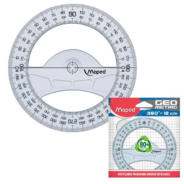 TRANSPORTADOR MAPED GEOMETRICO 360/12CM BO PAPEL
