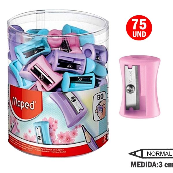 SACAPUNTAS MAPED VIVO PASTEL MINI 1ORIF BOTE/75und.