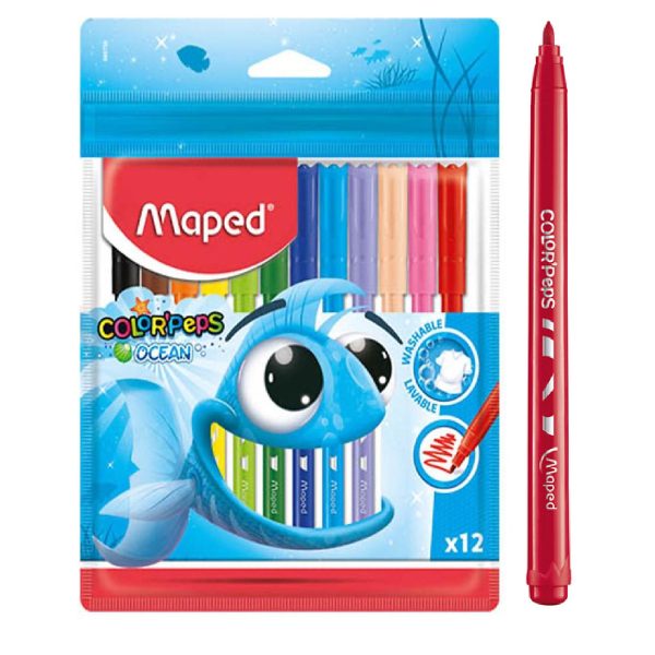 PLUMONES MAPED ROTULADORES OCEAN PULSE X12 FUNDA