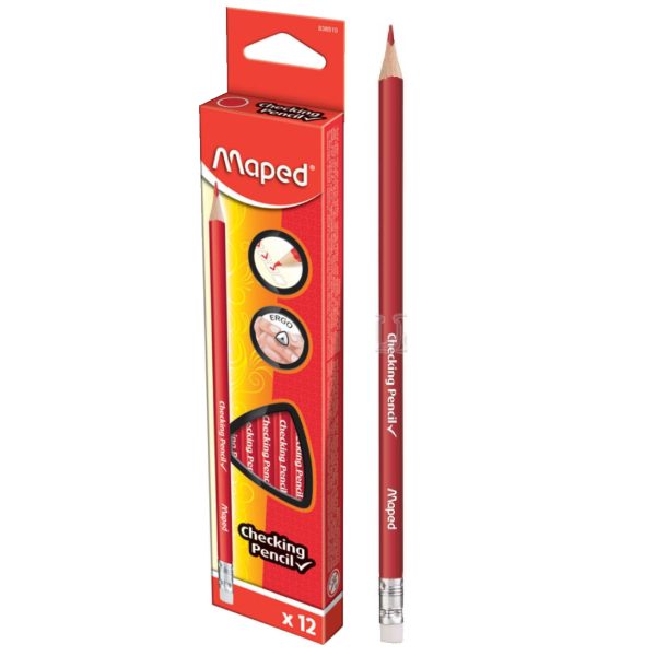 LAPIZ MAPED CHEQUEO TRIANGULAR C/ BORRADOR x12und