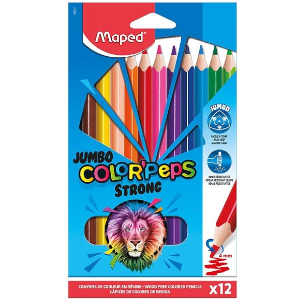 COLORES MAPED STRONG JUMBO X 12 COLORES