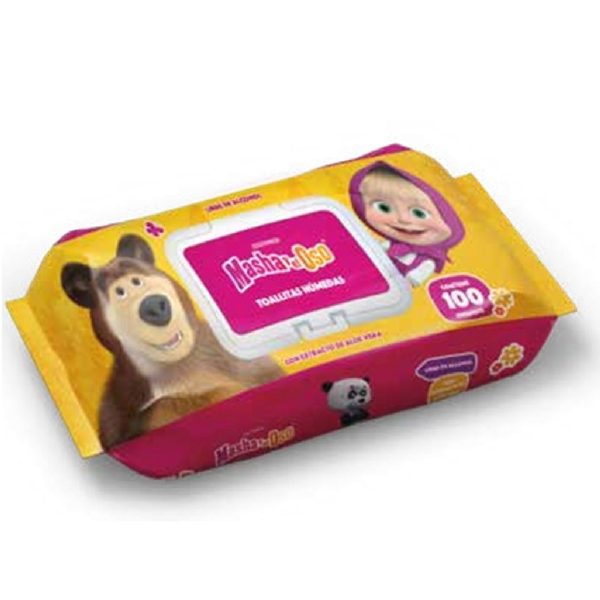 TOALLITAS HUMEDAS x100 PZS MASHA Y EL OSO 100 PCS /GO TO MARKET
