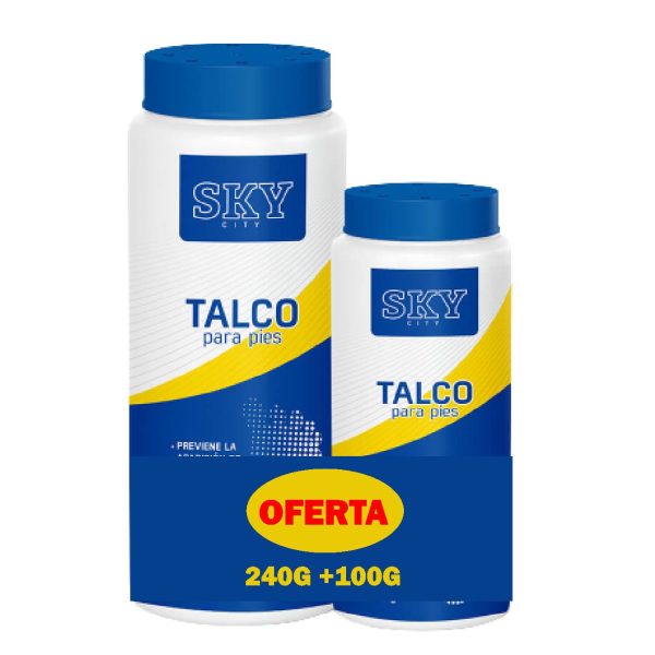 TALCO PARA PIES PACK 240 GR + 100GR SKY CITY