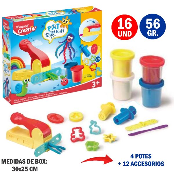 MASA PAT DOUGH-4 BOTES+12 ACCESORIOS PRENSA MAPE