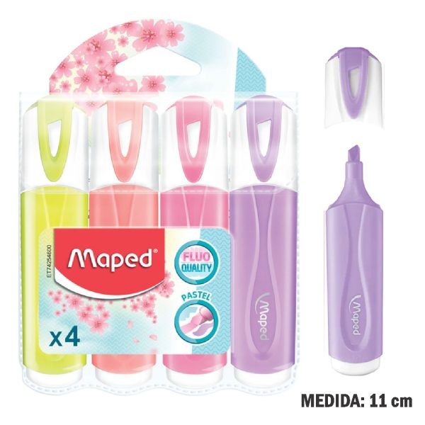 RESALTADOR MAPED CLASSIC PASTEL X4Und BOLSA CARTON