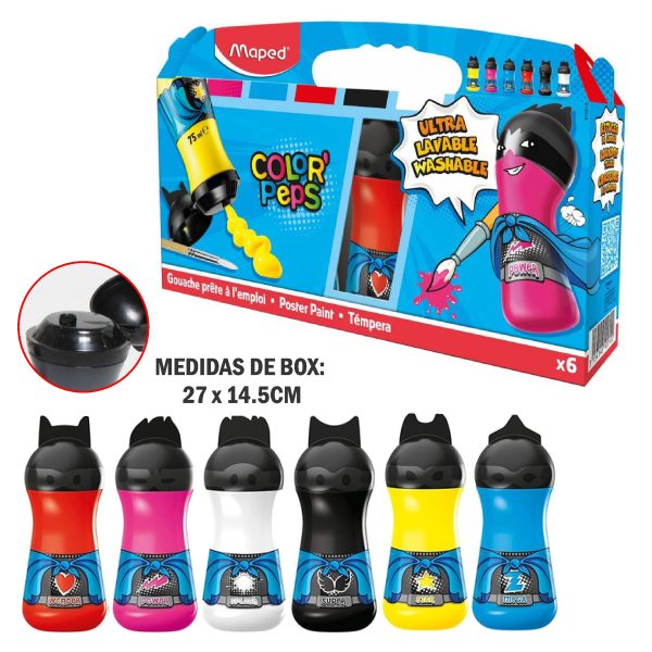 TEMPERA MAPED 6 x75ML COLOR STD SURTID EST CART
