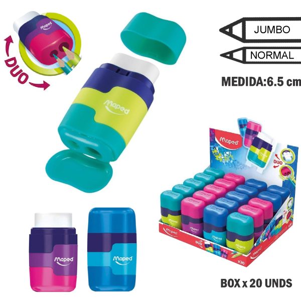 TAJADOR SACAPUNTAS-GOMA MAPED CONNECT COLORFUL DOBLE DUO /und.