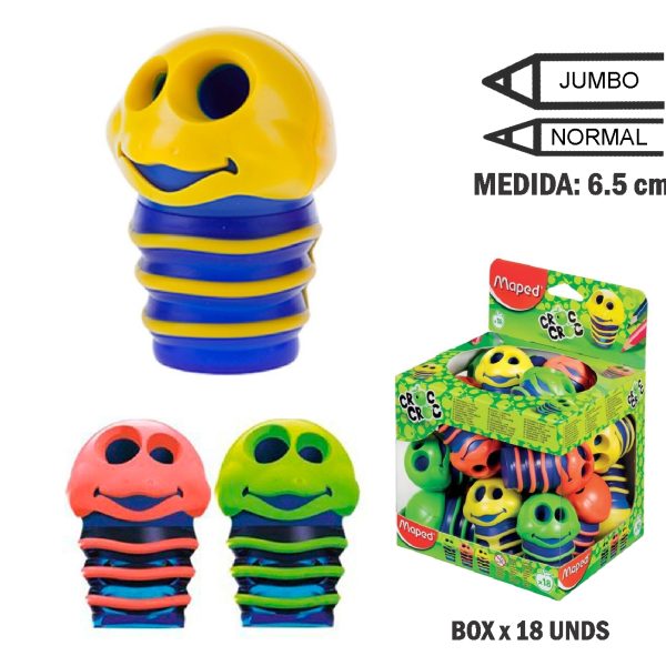 SACAPUNTAS MAPED CROCCROC GUSANO DISPLAY FANTASM/und
