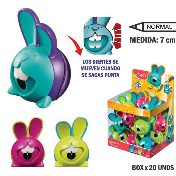 TAJADOR MAPED CROC CROC CONEJO INNOVATION - 1 C/ DEPOSITO/und.