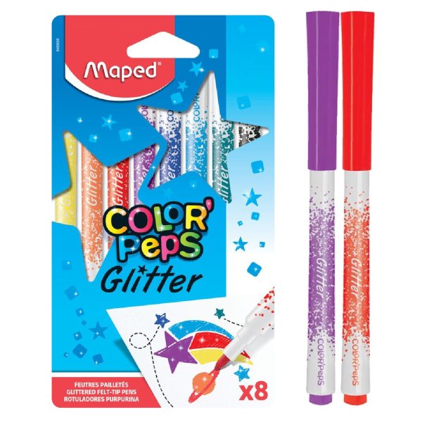 PLUMONES MAPED PURPURINA GLITTER estuche x8 und.