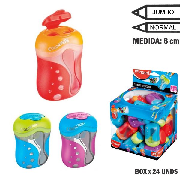 TAJADOR MAPED COLOR'PEPS - 2 C/ DEPOSITO/ und.
