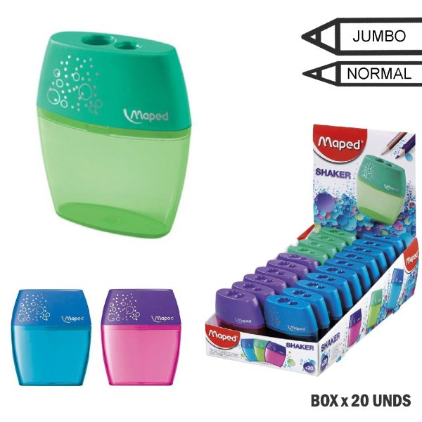 TAJADOR MAPED SHAKER - doble 2 C/ DEPOSITO x20Und