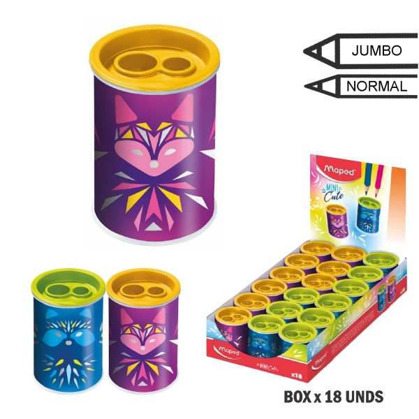TAJADOR SACAPUNTAS MINI CUTE KIDS CAN 2T DISP/und.