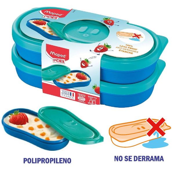 T-CONCEPT INFANTIL CONTENEDOR SNACK FIGURATIVO X2 AZUL