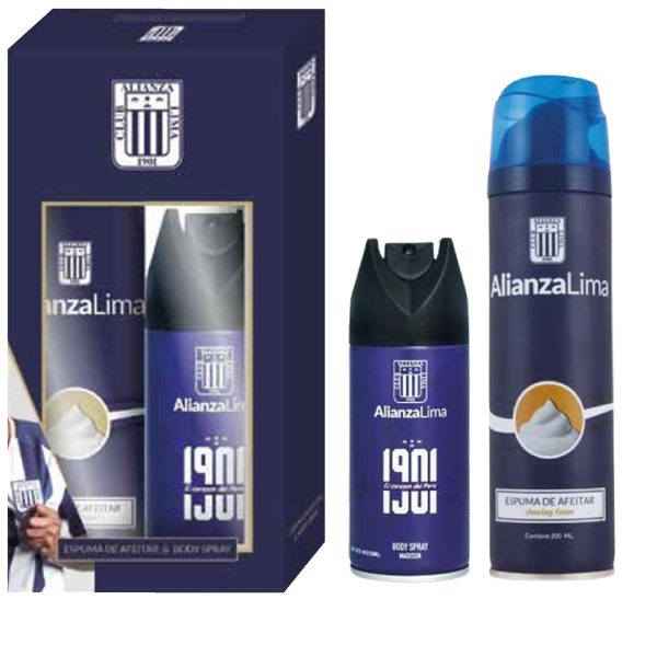 E.V ALIANZA LIMA ESTUCHE ESPUMA 200ML + BODY SPRAY 1901