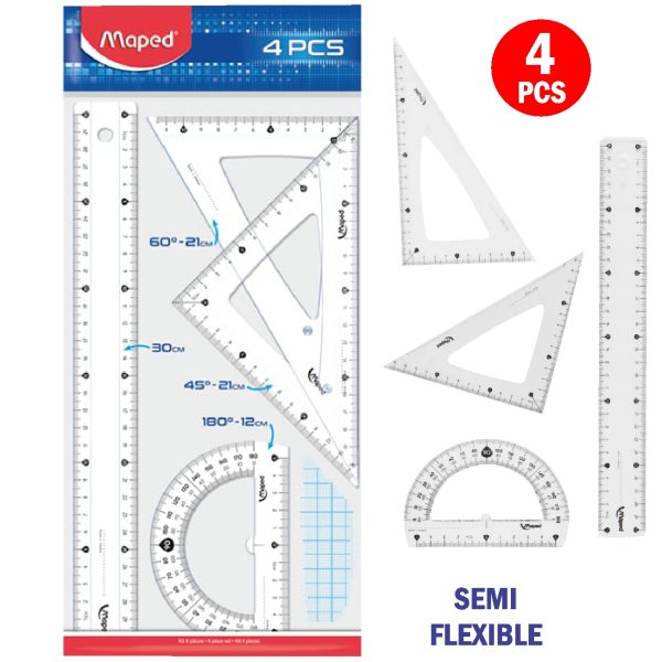 SET GEOMETRICO MAPED ESSENTIAL 4 PIEZAS 30 CM