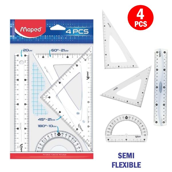 SET GEOMETRICO MAPED ESSENTIAL 4 PIEZAS 20 CM