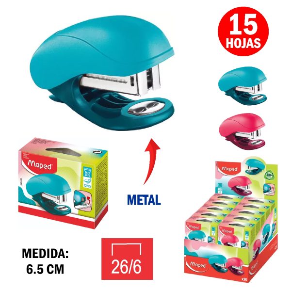 ENGRAPADOR MINI COLORES VIVO 26/6 12HOJAS MAPE