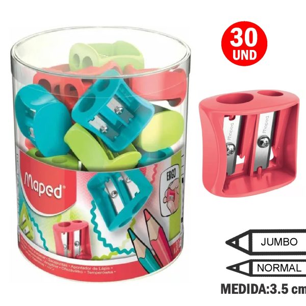TAJADOR SACAPUNTAS VIVO 2 ORIFICIOS X30Und