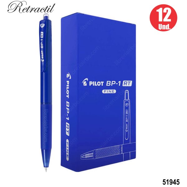 BOLIGRAFO PILOT BP 1 RT (TINTA SECA) AZUL X12und