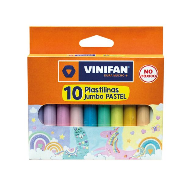PLASTILINA VINIFAN JUMBO (PASTEL) X10