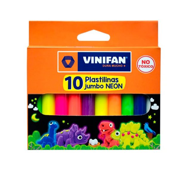 PLASTILINA VINIFAN JUMBO (NEON) X10