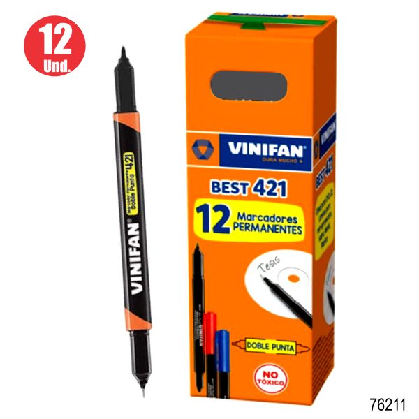 marcador delgado Vinifan CD-DVD 421 NEGROx12 und