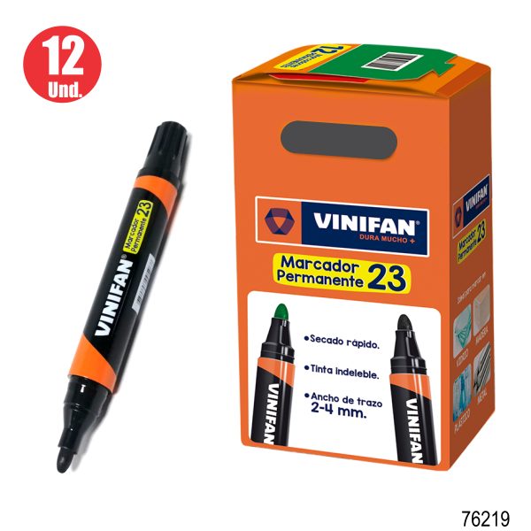 PERMANENTE GRUESO VINIFAN 23 NEGRO X12und